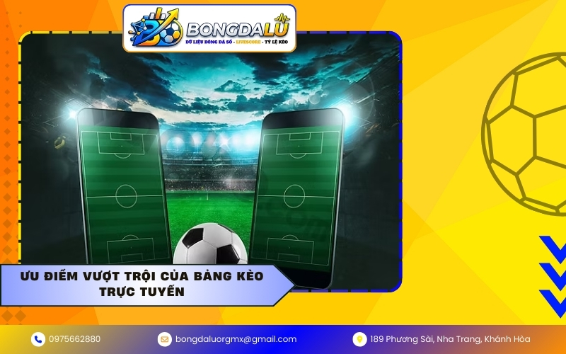 Ưu điểm vượt trội của bảng kèo trực tuyến
